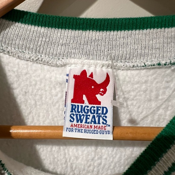 Masters Light Gray Crewneck Sweater with Green Trim and Yellow Logo - Picture 3 of 6